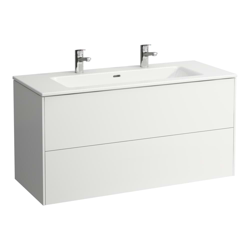 LAUFEN Umyvadlo 'slim' se skříňkou 1200 mm, se 2 zásuvkami, vč. dělícího systému do zásuvek 1200 x 500 x 610 mm #H8649639991071 - 260 - Bílá mat