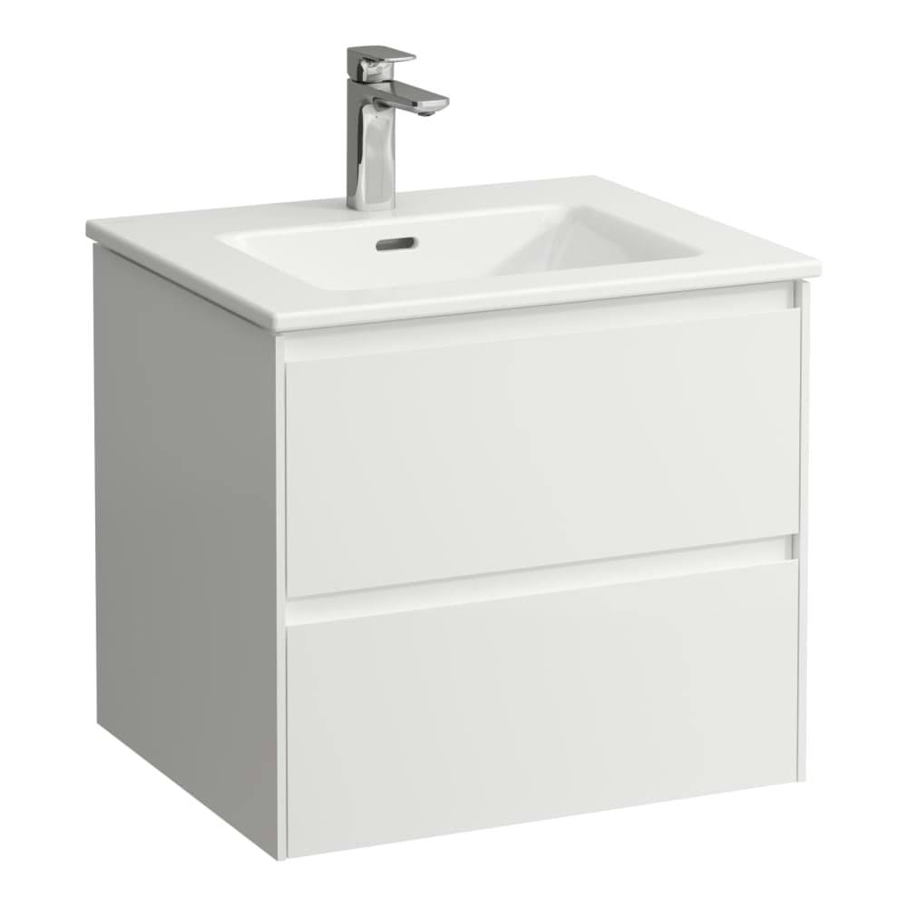 LAUFEN Umyvadlo 'slim' se skříňkou 600 mm, se 2 zásuvkami, vč. dělícího systému do zásuvek 600 x 500 x 535 mm #H8649642601041 - 260 - Bílá mat
