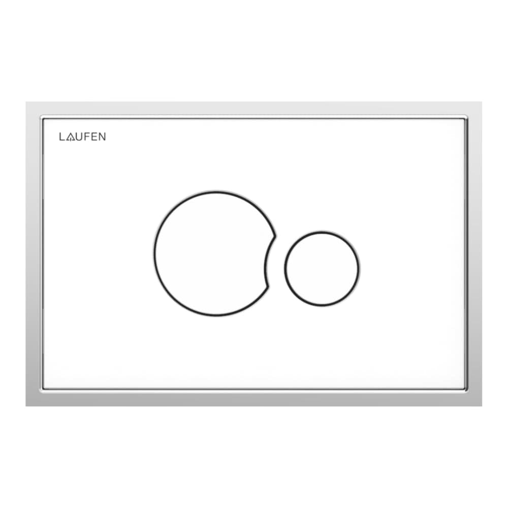 LAUFEN Splachovací deska INEO Dual Flush LIS AW106, plastová, pod omítku s rámem z leštěné nerezové oceli 181 x 121 x 53 mm #H9001060000001 - 000 - Bílá