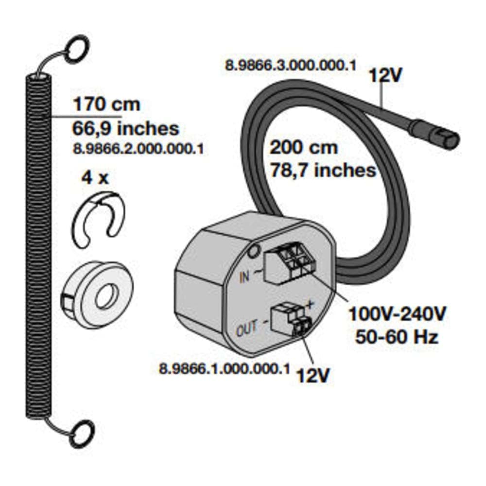 LAUFEN LIS Podomítkový elektrický zdroj pro elektronická splachovací tlačítka AW3 a AW4, s trubkou a napájecím kabelem, 100-230 V, 50-60 Hz #H8986600000001