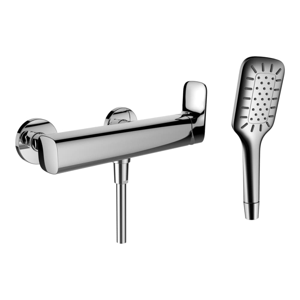 LAUFEN CITYPLUS Cityplus, sprchová baterie, připojovací rozměr 150 mm, kompletní se šroubením, plastovou hadicí a ruční sprchou, chrom #HF905350100600
