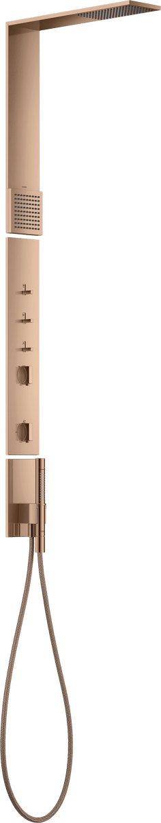HANSGROHE AXOR ShowerComposition Sprchový panel s termostatem, horní sprcha 110/220 1jet a šíjová sprcha #12595300 - leštěné červené zlato