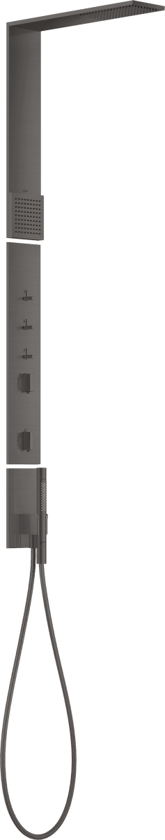 HANSGROHE AXOR ShowerComposition Sprchový panel s termostatem, horní sprcha 110/220 1jet a šíjová sprcha #12595340 - kartáčovaný černý chrom