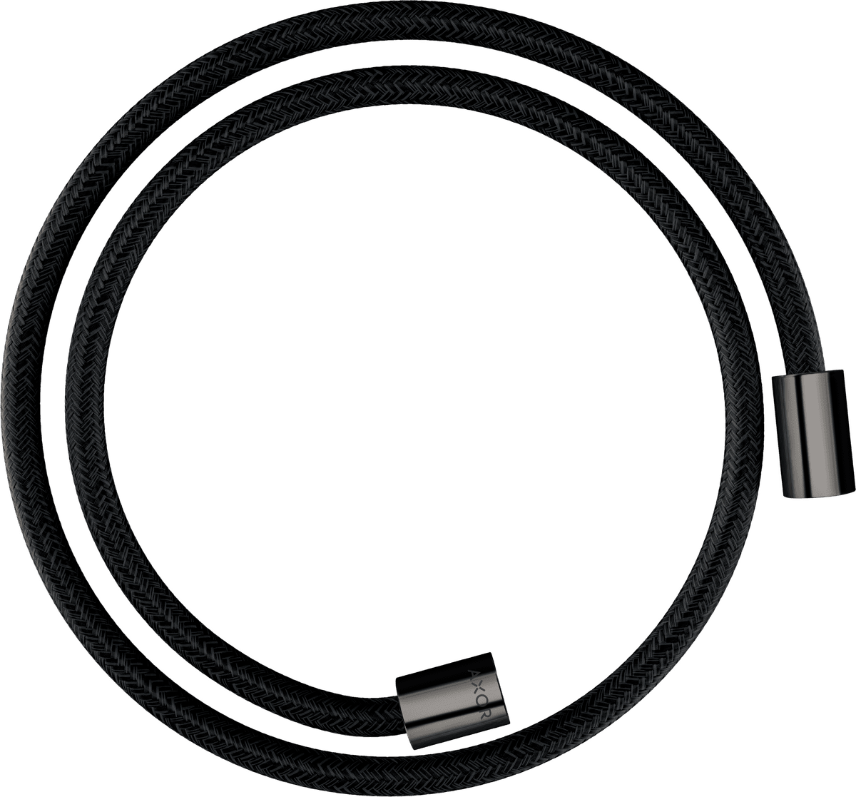 HANSGROHE AXOR ShowerSolutions Textilní sprchová hadice 1,25 m s válcovými matkami #28228330 - leštěný černý chrom