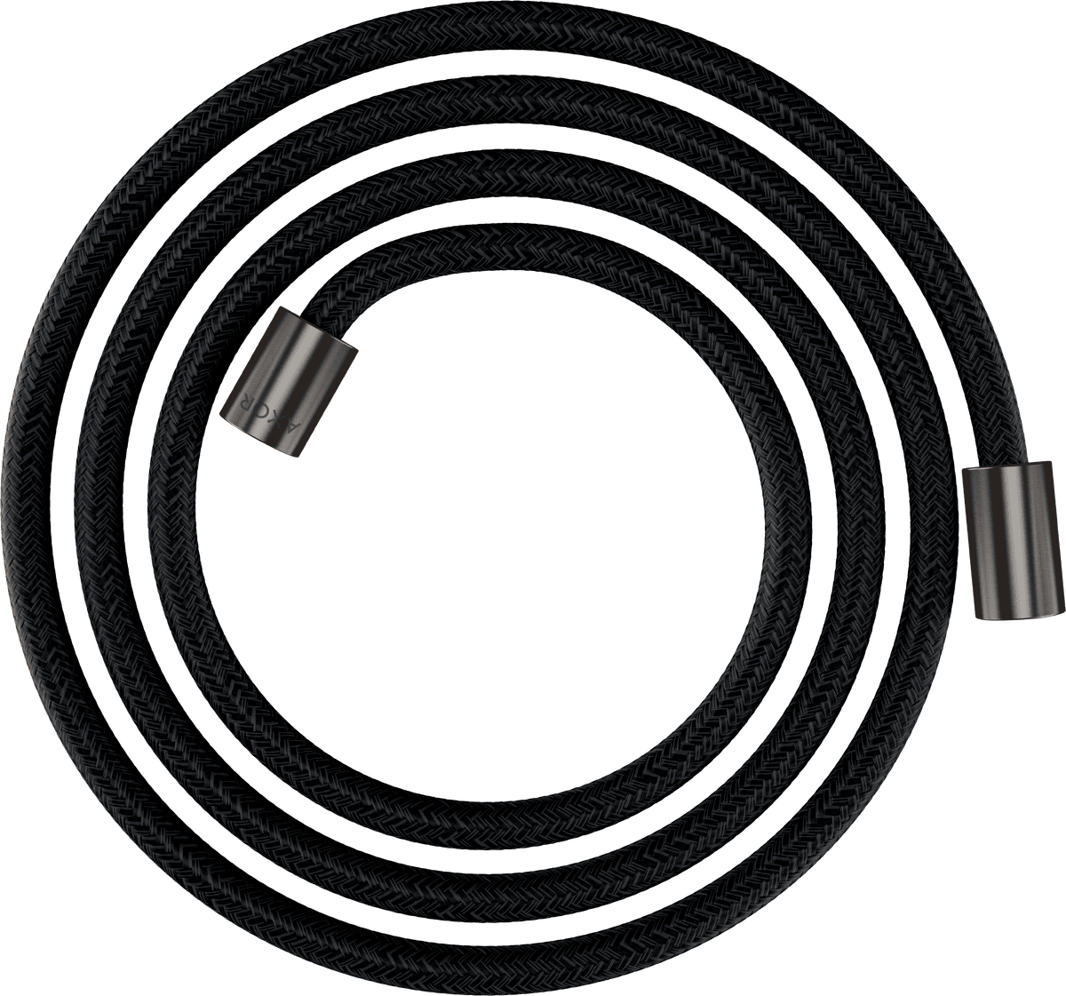 HANSGROHE AXOR ShowerSolutions Textilní sprchová hadice 2 m s válcovými matkami #28291340 - kartáčovaný černý chrom