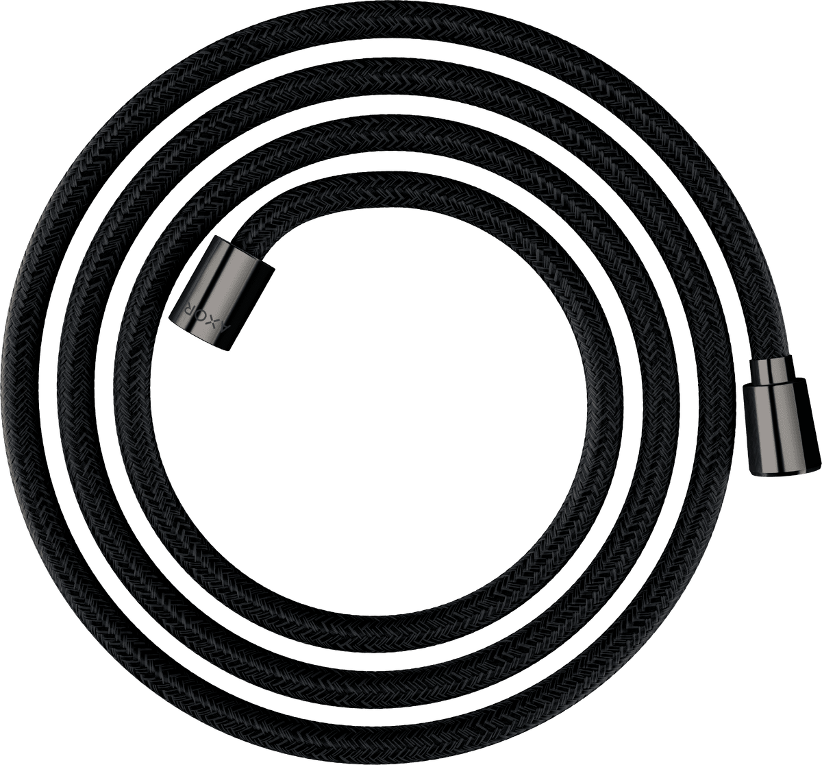 HANSGROHE AXOR ShowerSolutions Textilní sprchová hadice 2 m s kónickou a válcovou matkou #28290330 - leštěný černý chrom