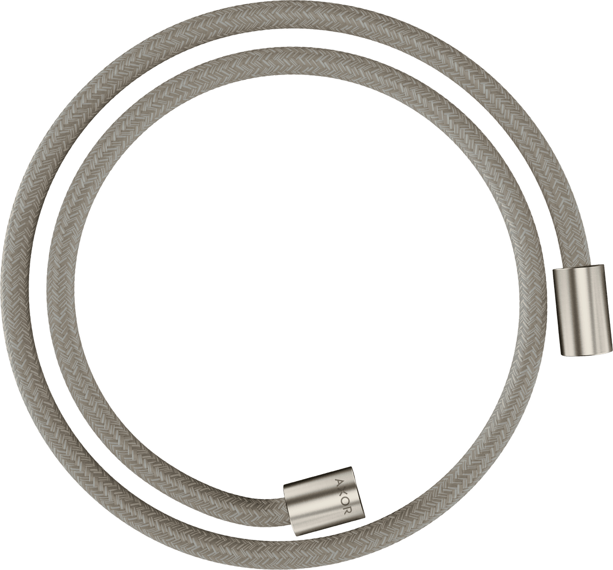 HANSGROHE AXOR ShowerSolutions Textilní sprchová hadice 1,25 m s válcovými matkami #28228800 - vzhled nerezu