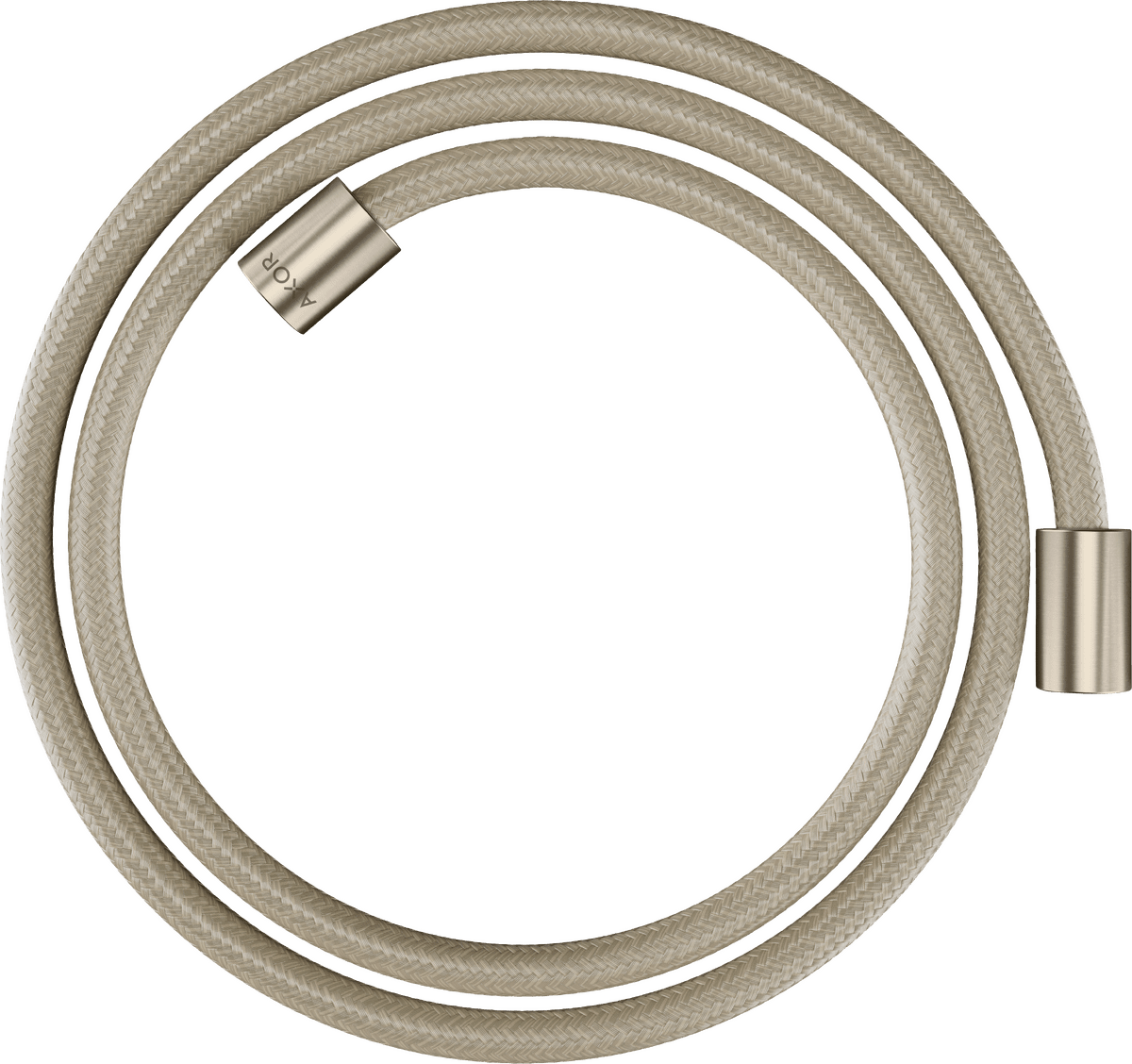 HANSGROHE AXOR ShowerSolutions Textilní sprchová hadice 1,60 m s válcovými matkami #28261820 - kartáčovaný nikl