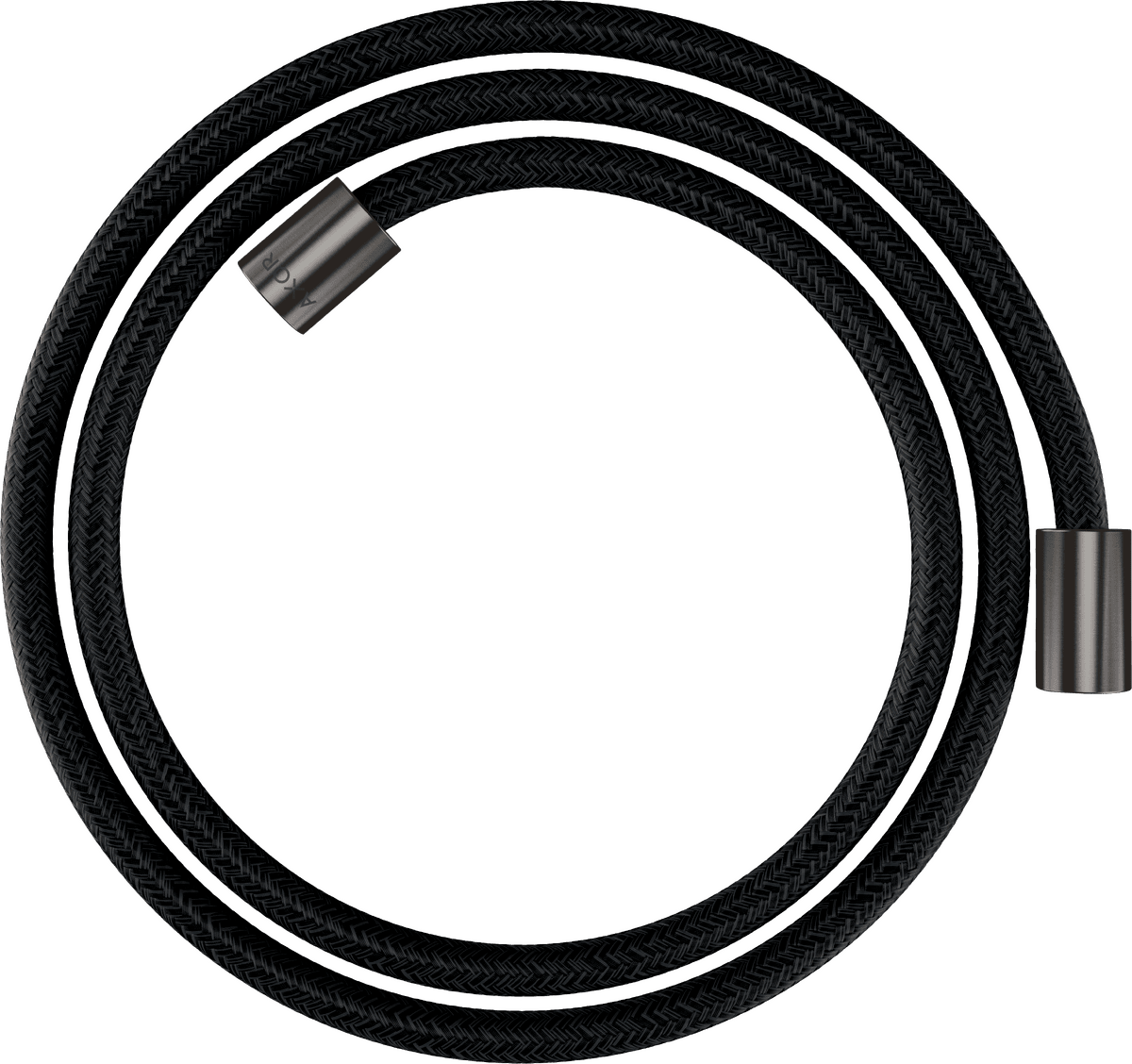 HANSGROHE AXOR ShowerSolutions Textilní sprchová hadice 1,60 m s válcovými matkami #28261340 - kartáčovaný černý chrom