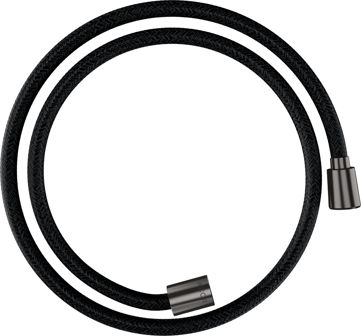 HANSGROHE AXOR ShowerSolutions Textilní sprchová hadice 1,25 m s kónickou a válcovou matkou #28227340 - kartáčovaný černý chrom