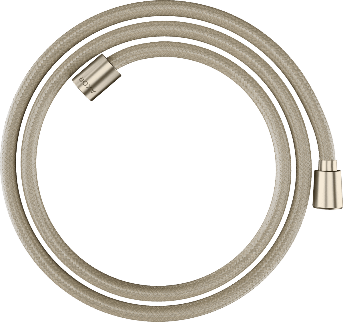 HANSGROHE AXOR ShowerSolutions Textilní sprchová hadice 1,60 m s kónickou a válcovou matkou #28259820 - kartáčovaný nikl