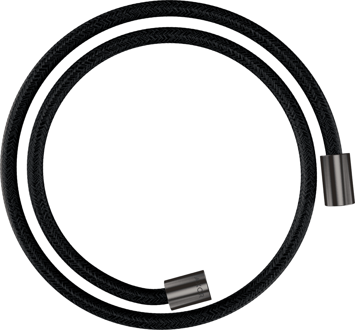 HANSGROHE AXOR ShowerSolutions Textilní sprchová hadice 1,25 m s válcovými matkami #28228340 - kartáčovaný černý chrom