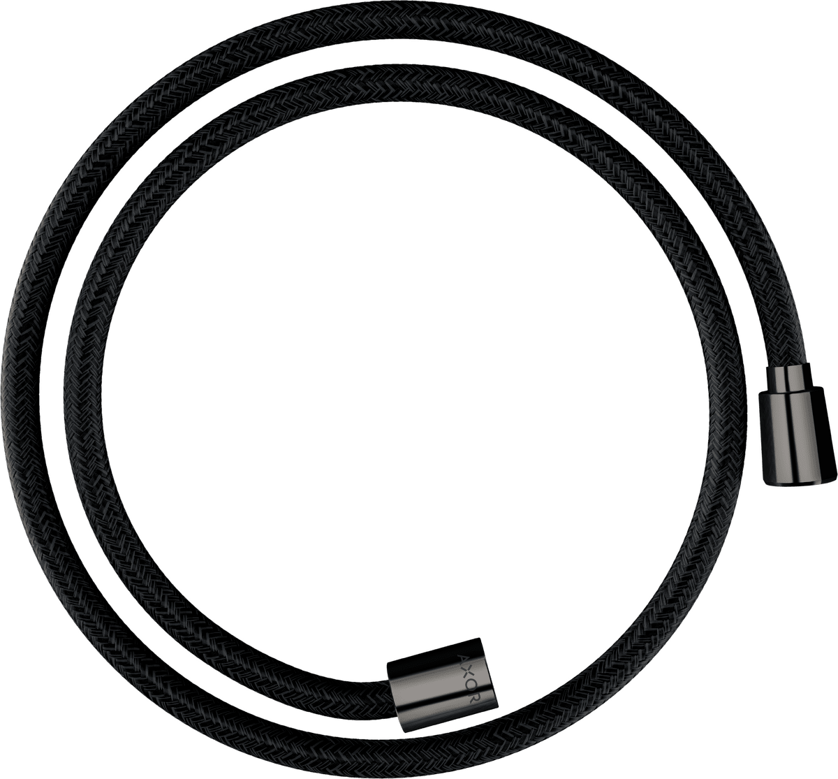 HANSGROHE AXOR ShowerSolutions Textilní sprchová hadice 1,25 m s kónickou a válcovou matkou #28227330 - leštěný černý chrom