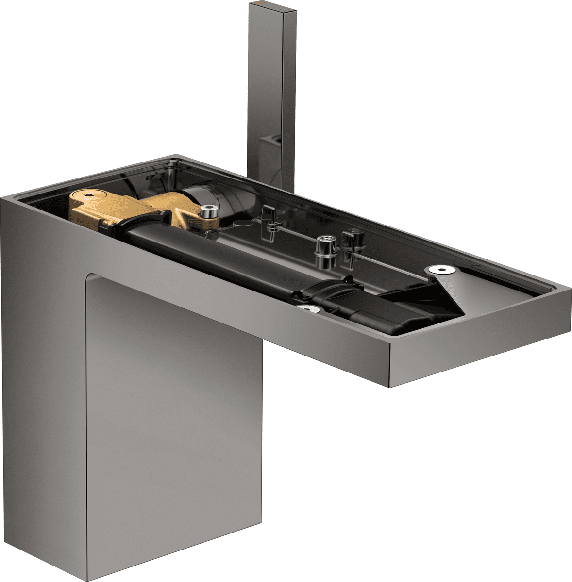 HANSGROHE Jednopáková umyvadlová baterie AXOR MyEdition 110 s výsuvným odpadem bez desky #47032330 - leštěný černý chrom