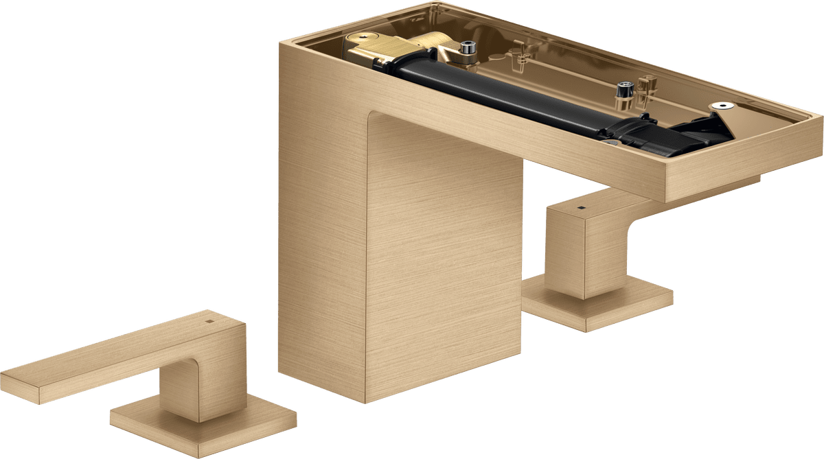 HANSGROHE AXOR MyEdition 3-otvorová umyvadlová baterie 110 s push-open výsuvným odpadem bez desky #47072140 - kartáčovaný bronz