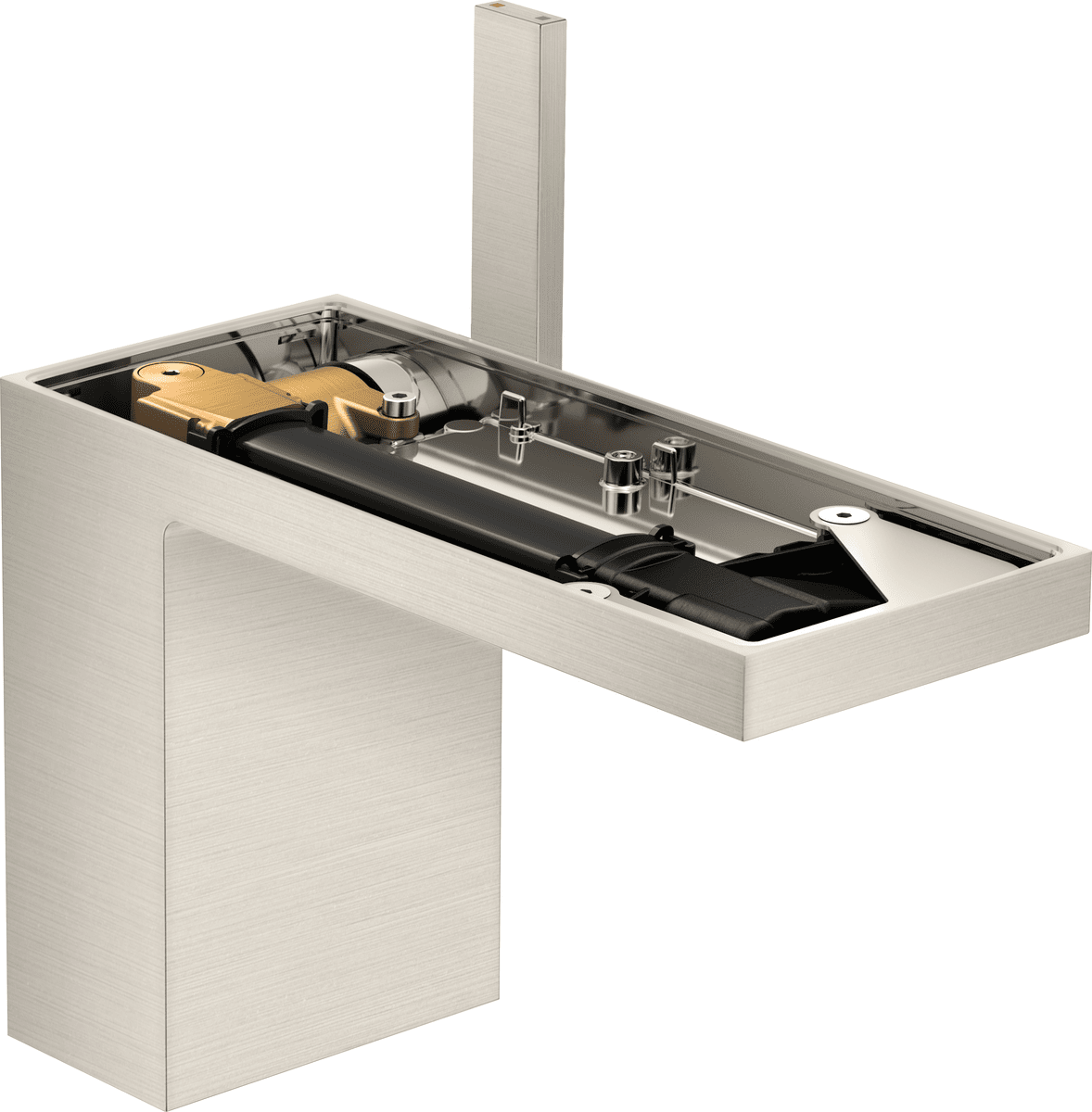 HANSGROHE Jednopáková umyvadlová baterie AXOR MyEdition 110 s výsuvným odpadem bez desky #47032800 - nerezová ocel Optic