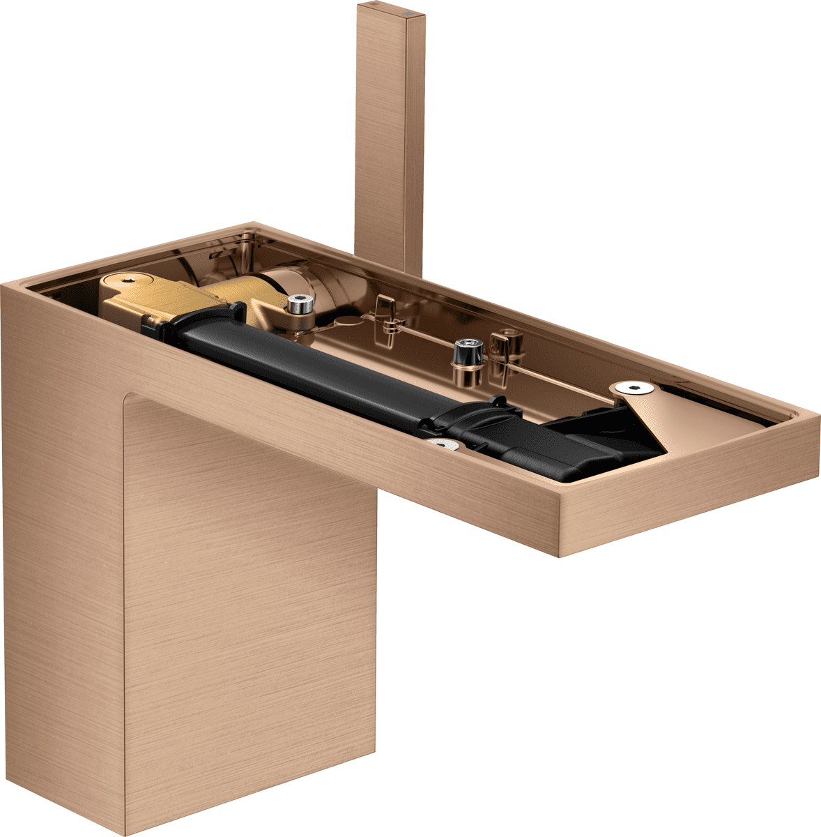 HANSGROHE Jednopáková umyvadlová baterie AXOR MyEdition 110 s push-open výsuvným odpadem bez desky #47032310 - Brushed Red Gold