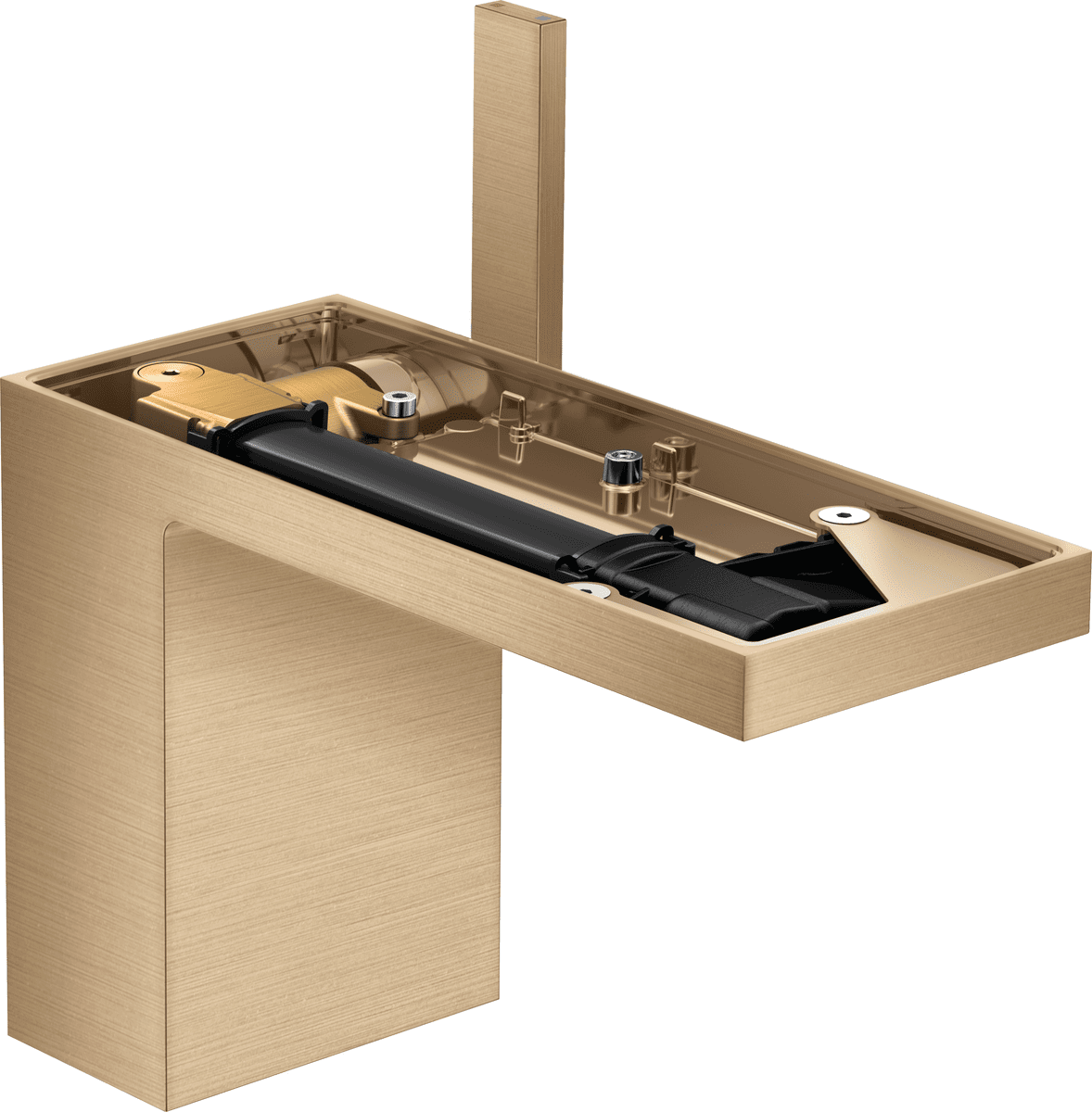 HANSGROHE Jednopáková umyvadlová baterie AXOR MyEdition 110 s push-open výsuvným odpadem bez desky #47032140 - kartáčovaný bronz