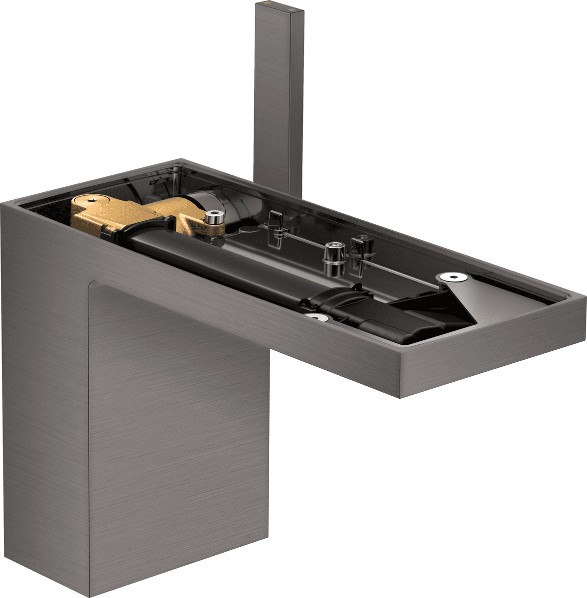 HANSGROHE Jednopáková umyvadlová baterie AXOR MyEdition 110 s výsuvným odpadem bez desky #47032340 - kartáčovaný černý chrom