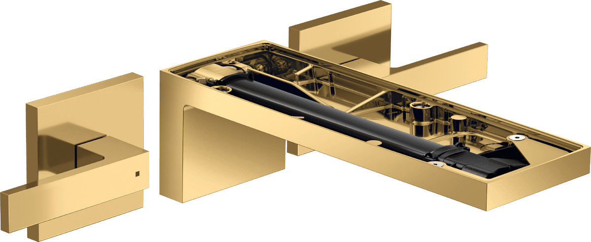 HANSGROHE AXOR MyEdition 3otvorová podomítková umyvadlová baterie pro montáž na stěnu s výtokem 221 mm, bez desky #47082990 - Polished Gold Optic