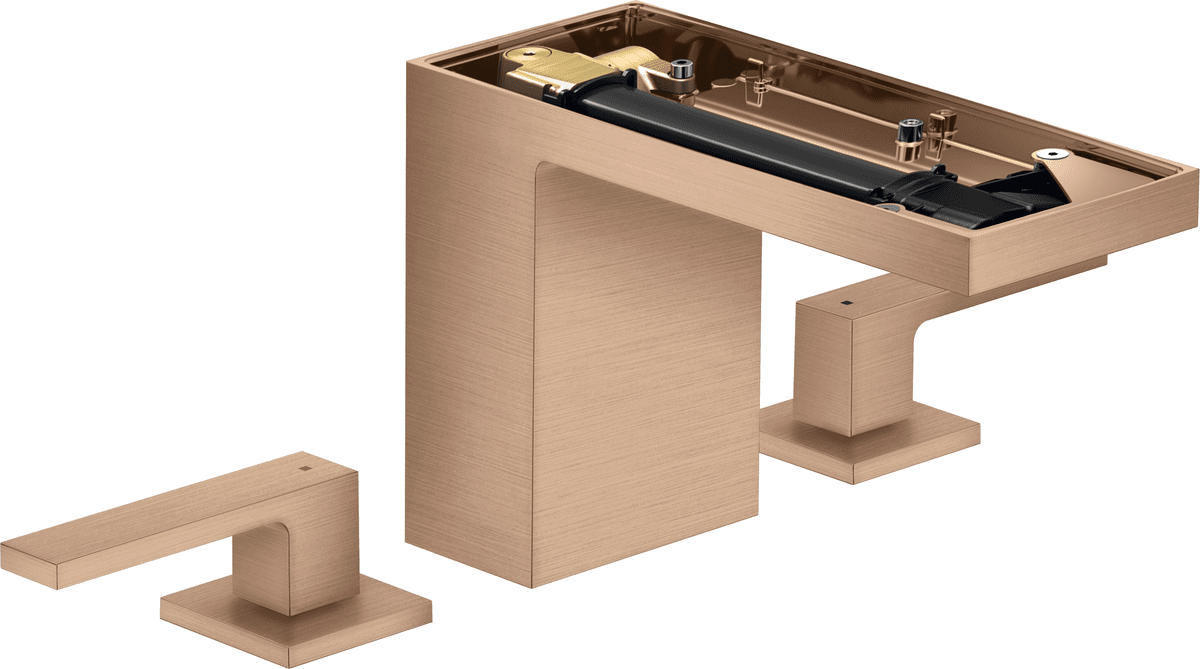 HANSGROHE AXOR MyEdition 3-otvorová umyvadlová baterie 110 s push-open vyskakovacím odtokem bez desky #47072310 - Brushed Red Gold