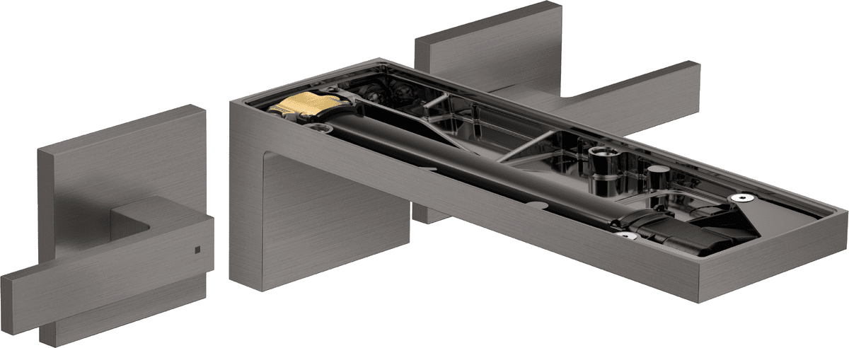 HANSGROHE AXOR MyEdition 3otvorová podomítková umyvadlová baterie pro montáž na stěnu s výtokem 221 mm, bez desky #47082340 - kartáčovaný černý chrom