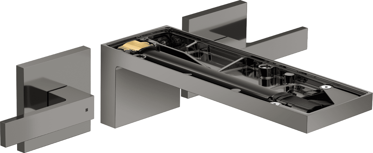 HANSGROHE AXOR MyEdition 3otvorová podomítková umyvadlová baterie pro montáž na stěnu s výtokem 221 mm, bez desky #47082330 - Leštěný černý chrom