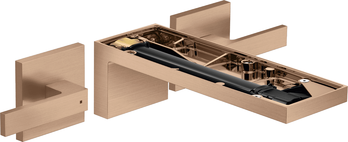 HANSGROHE AXOR MyEdition 3otvorová podomítková umyvadlová baterie pro montáž na stěnu s výtokem 221 mm, bez desky #47082310 - Brushed Red Gold