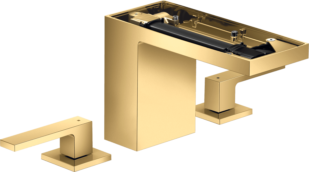 HANSGROHE AXOR MyEdition 3-otvorová umyvadlová baterie 110 s výsuvným odpadem bez desky #47072990 - Polished Gold Optic