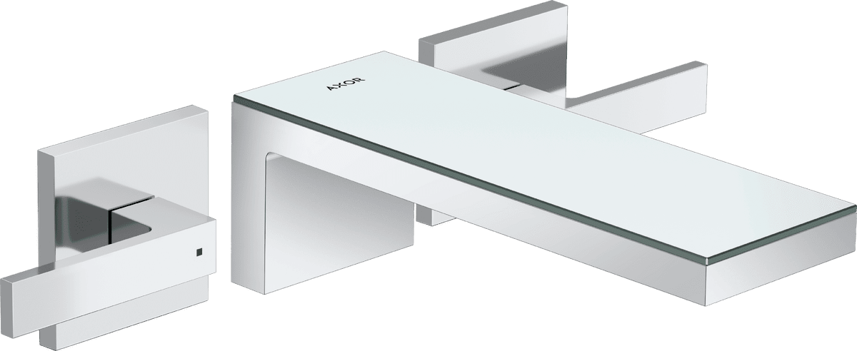 HANSGROHE AXOR MyEdition 3otvorová umyvadlová baterie pod omítku, montáž na stěnu, s výtokem 221 mm #47080000 - chrom/zrcadlové sklo