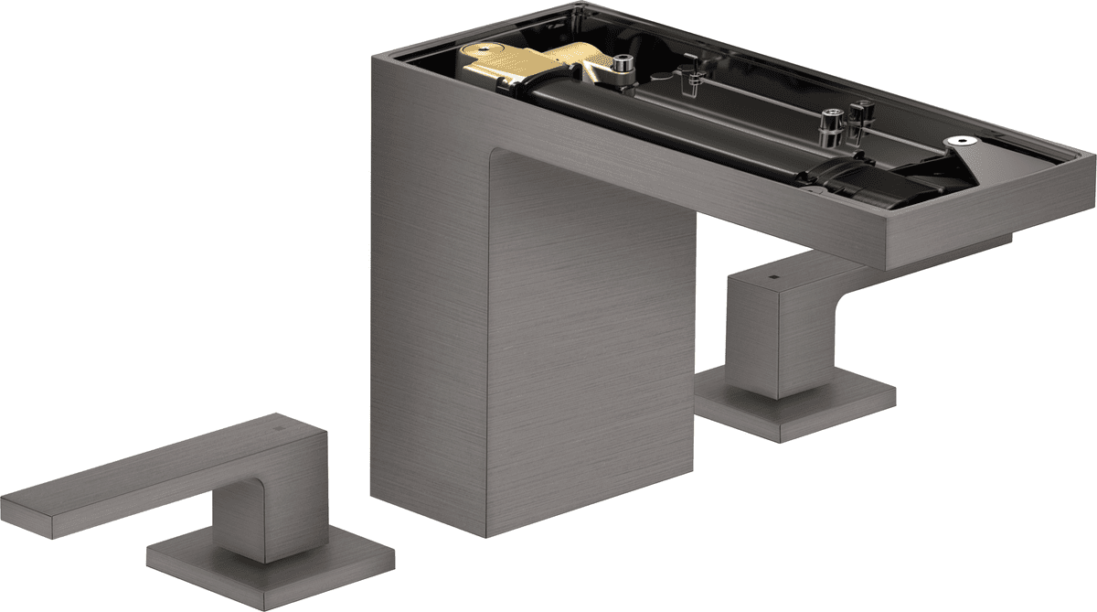 HANSGROHE AXOR MyEdition 3-otvorová umyvadlová baterie 110 s výsuvným odpadem bez desky #47072340 - kartáčovaný černý chrom