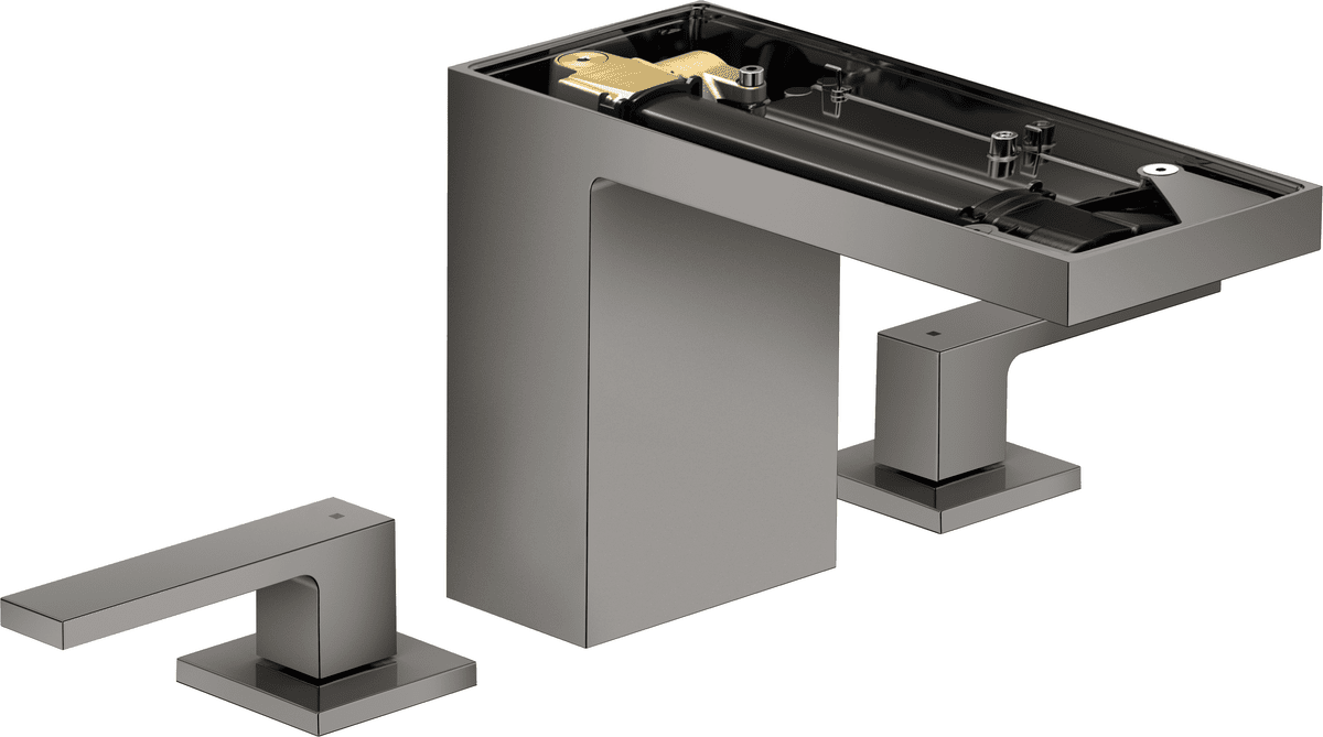 HANSGROHE AXOR MyEdition 3-otvorová umyvadlová baterie 110 s push-open vyskakovacím odtokem bez desky #47072330 - Leštěný černý chrom