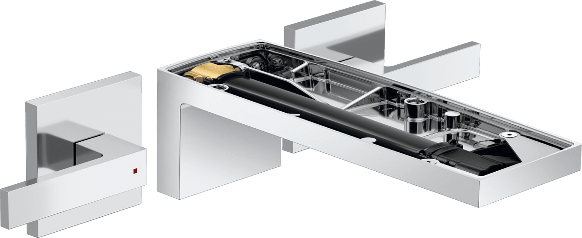 HANSGROHE AXOR MyEdition 3otvorová umyvadlová baterie pod omítku, montáž na stěnu, s výtokem 221 mm, páčkové rukojeti, bez destičky #47082000 - chrom