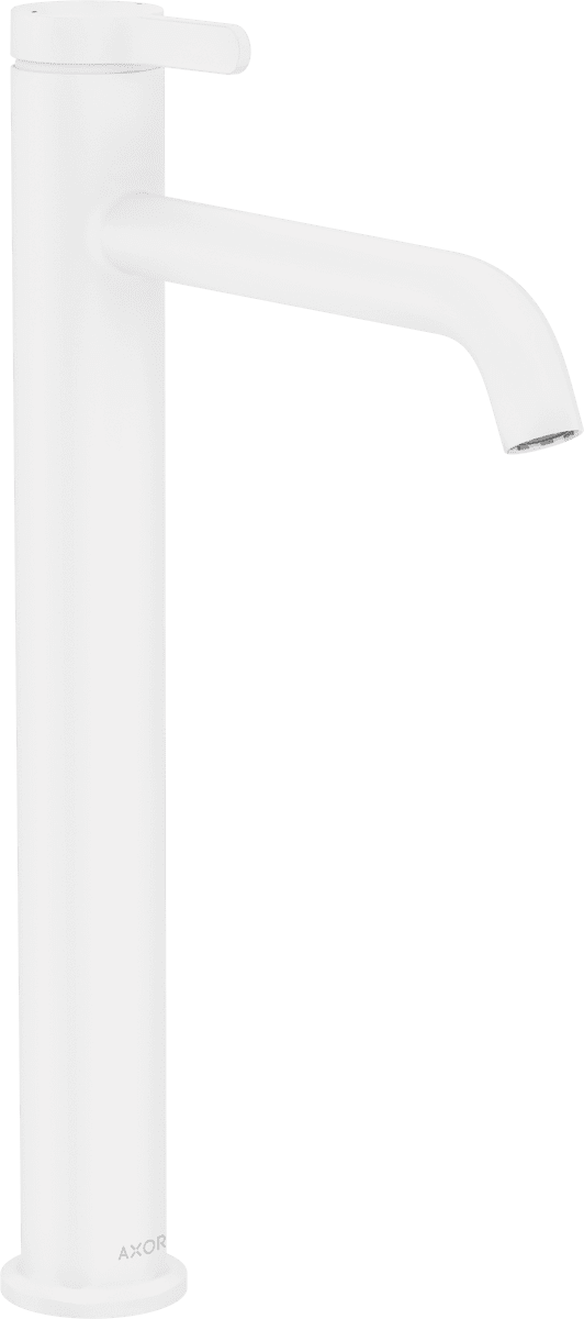 HANSGROHE AXOR One Páková umyvadlová baterie 260 s páčkovou rukojetí pro umyvadlové mísy s odtokovou soupravou #48002700 - matná bílá