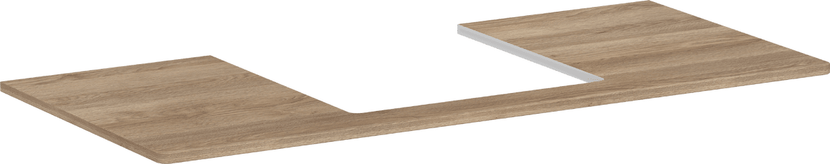 HANSGROHE Xelu Q Deska 1180/550 s výřezem uprostřed pro zápustné umyvadlo na desku 500/480 #54096230 - přírodní dub