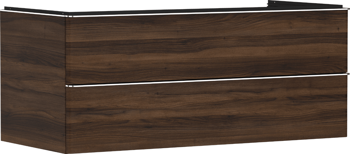 HANSGROHE Xelu Q Skříňka pod umyvadlo tmavý dub 1180/550 se 2 zásuvkami pro desku s výřezem uprostřed #54085000 - tmavý ořech