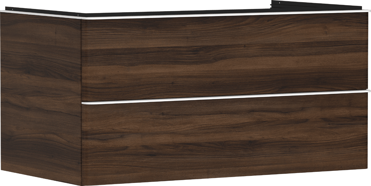 HANSGROHE Xelu Q Skříňka pod umyvadlo tmavý dub 980/550 se 2 zásuvkami pro desku s výřezem uprostřed #54081700 - tmavý ořech