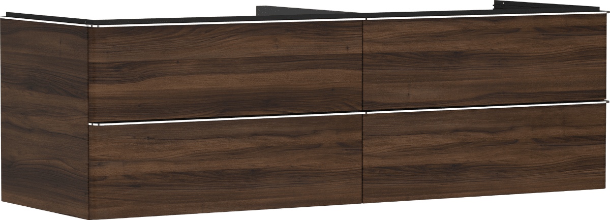 HANSGROHE Xelu Q Skříňka pod umyvadlo tmavý dub 1560/550 se 4 zásuvkami pro desku s výřezem uprostřed #54093000 - tmavý ořech