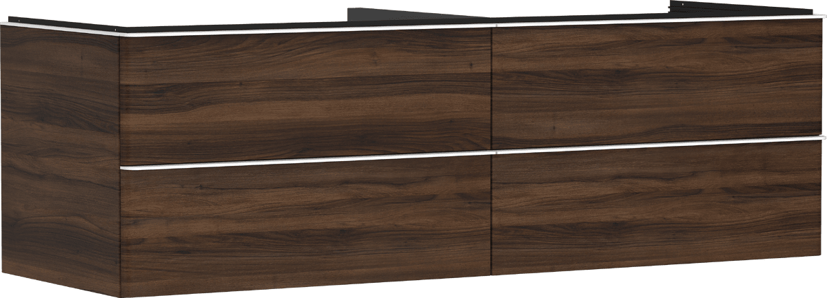 HANSGROHE Xelu Q Skříňka pod umyvadlo tmavý dub 1560/550 se 4 zásuvkami pro desku s výřezem uprostřed #54093700 - tmavý ořech