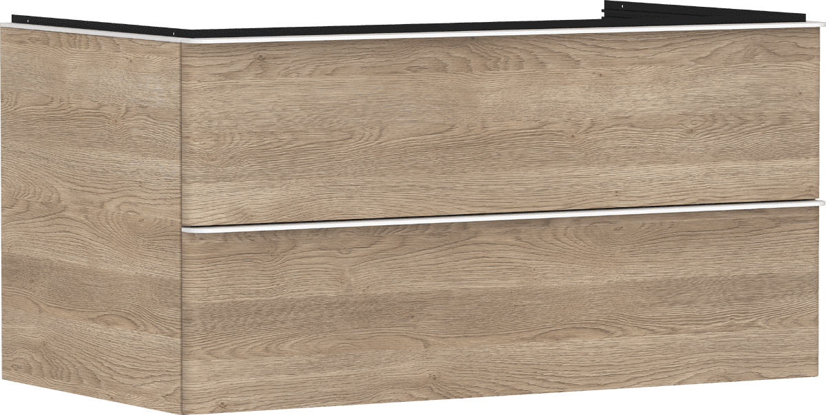 HANSGROHE Xelu Q Skříňka pod umyvadlo přírodní dub 980/550 se 2 zásuvkami pro desku s výřezem uprostřed #54080700 - přírodní dub
