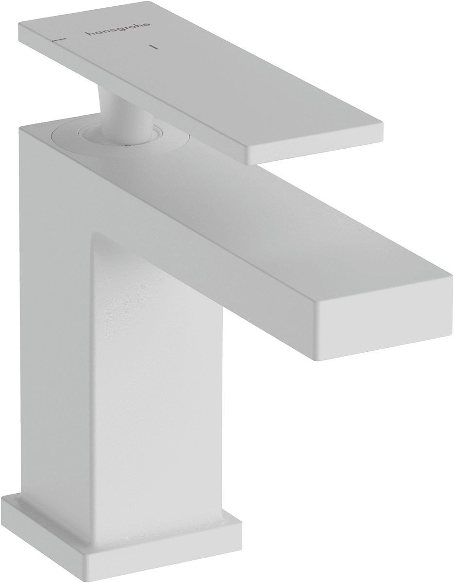 HANSGROHE Tecturis E Páková umyvadlová baterie 80 CoolStart EcoSmart+ s odtokovou soupravou s táhlem #73002700 - matná bílá