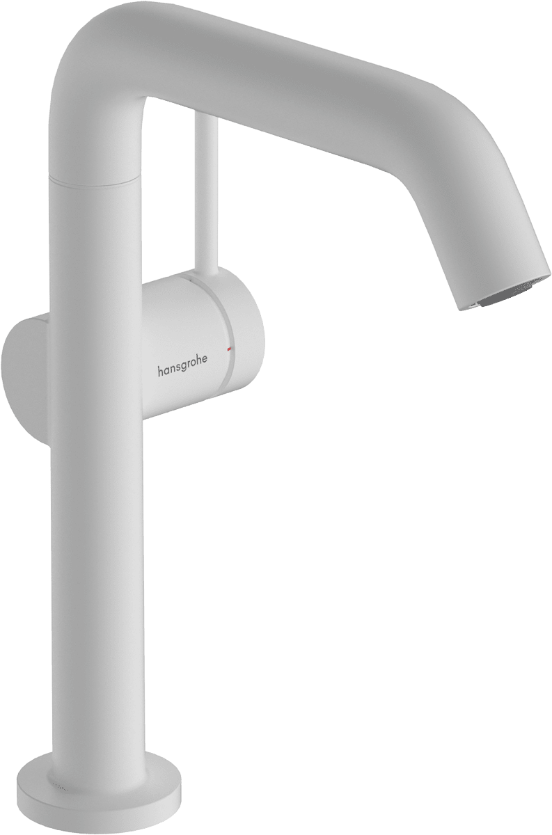 HANSGROHE Tecturis S Páková umyvadlová baterie 210 Fine CoolStart EcoSmart+ s otočným výtokem a odtokovou soupravou Push-Open #73360700 - matná bílá