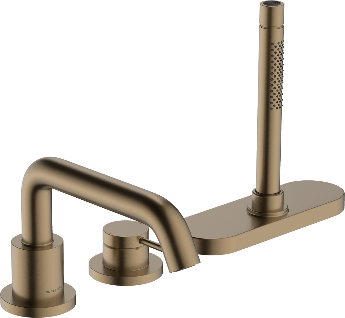 HANSGROHE Tecturis S 3-otvorová baterie na okraj vany s jednotkou sBox #73447140 - kartáčovaný bronz