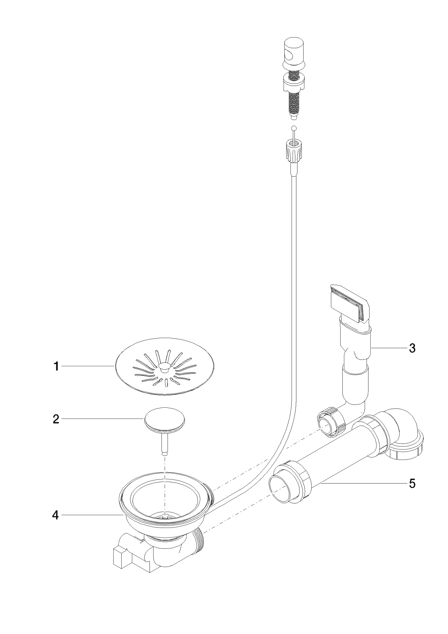 DORNBRACHT Mechanický výsuvný odpad - nerezová ocel #10405003-85