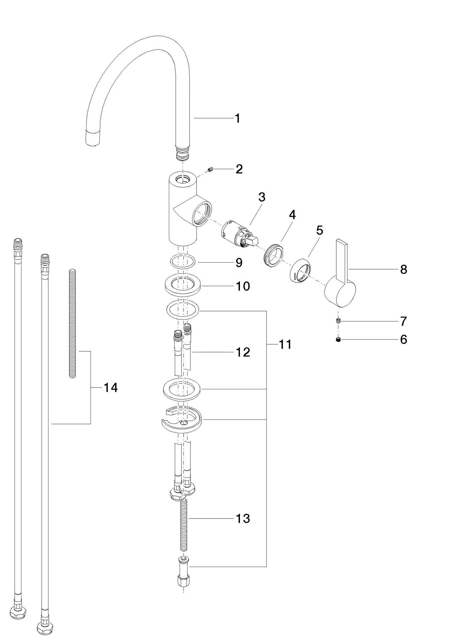 DORNBRACHT TARA ULTRA BAR TAP jednopáková baterie - platina #33805875-08