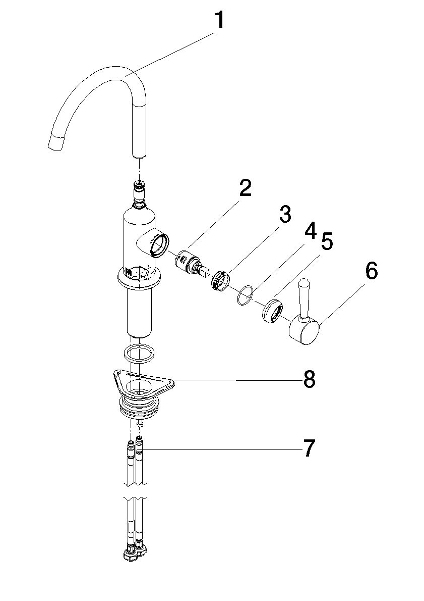 DORNBRACHT VAIA BAR TAP jednopáková baterie - chrom #33805809-00