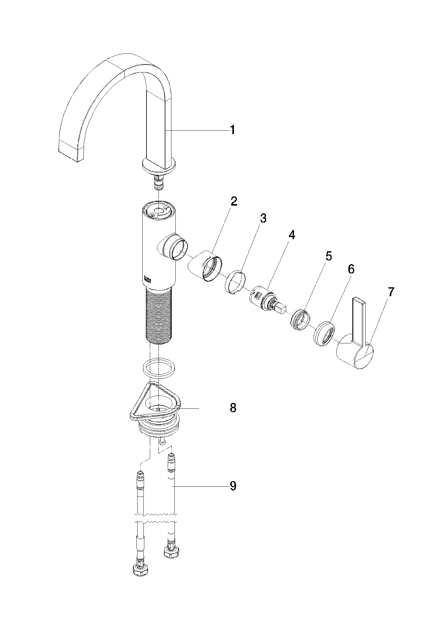 DORNBRACHT Jednopáková baterie MEM BAR TAP - Champagne (22kt zlato) #33805682-47