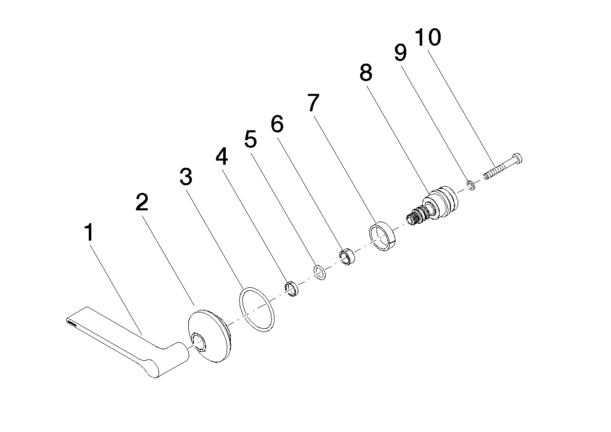 DORNBRACHT Rukojeť pro sprchu/vanu Stojanová horká páka 113 x 68 x 60 mm - Platinum #90208001301-08