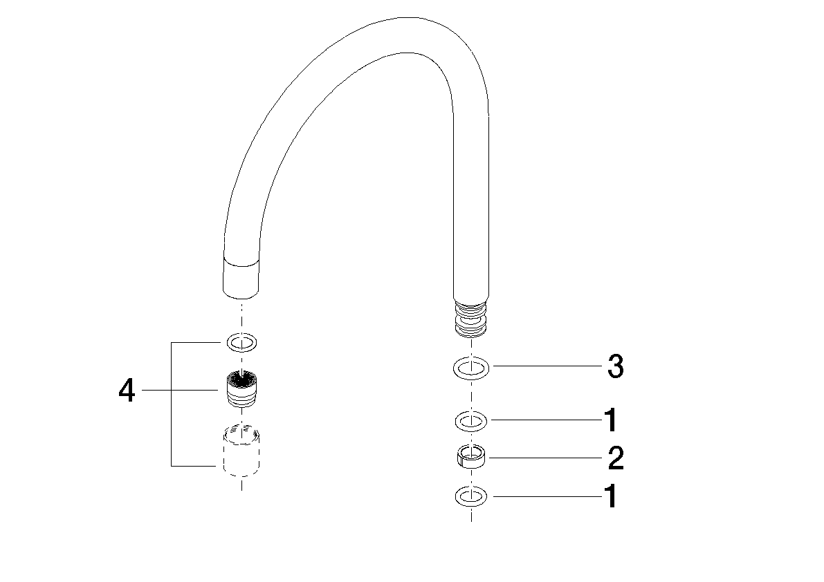 DORNBRACHT Výtoková trubice 165 mm, 8,33 l/min. - Tmavě platinový kartáčovaný #90282220600-99