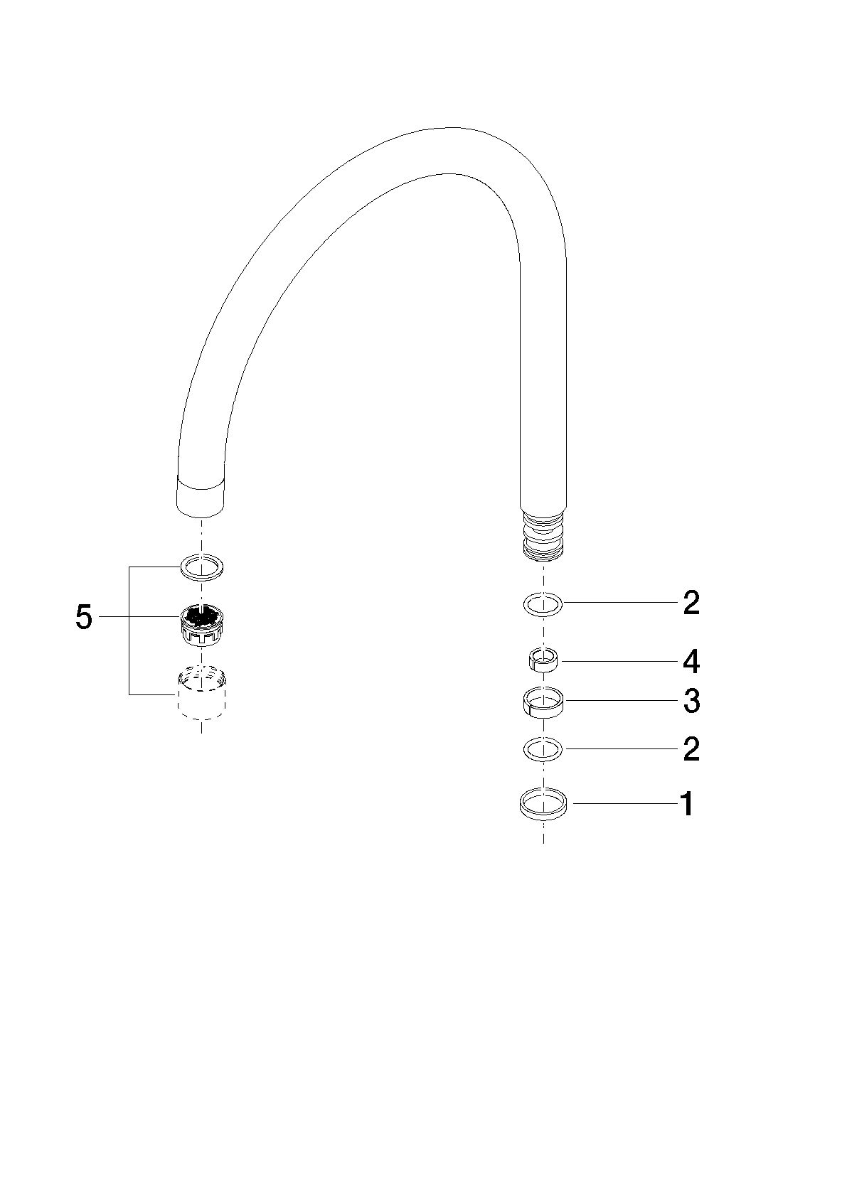 DORNBRACHT Výtoková trubice 240 mm, 1,5 g/min - kartáčovaná tmavá platina #90282220203-99